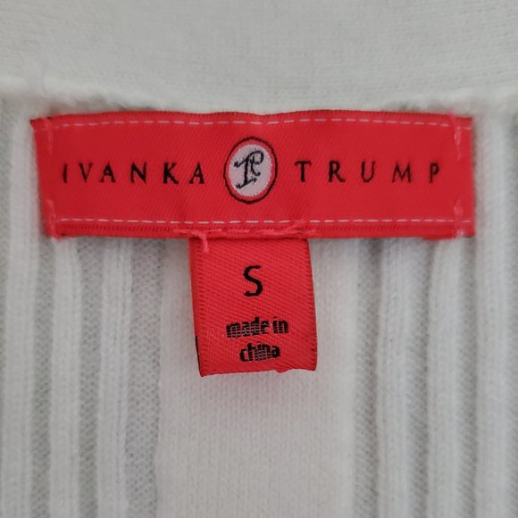 Spring Sweater - Ivanka Trump Women White Knit Slim Fit Cardigan Size Small - Picture 3 of 9
